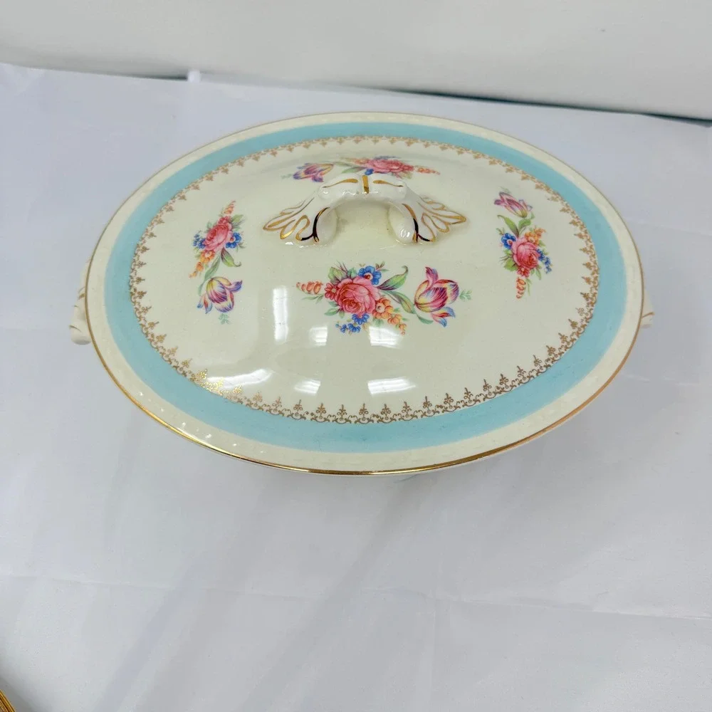 Vintage Homer Laughlin Georgian Eggshell Covered Vegetable  Dish f46 n5
